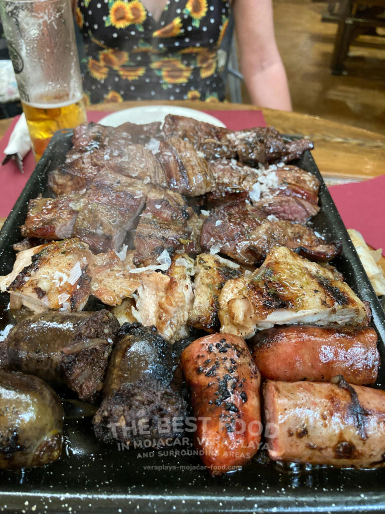 Mohana Barbecue: Flank steak, Skirt steak, De-boned chicken thighs, Iberian sweet pork, Chorizo sausage, Blood sausage, roast potatoes