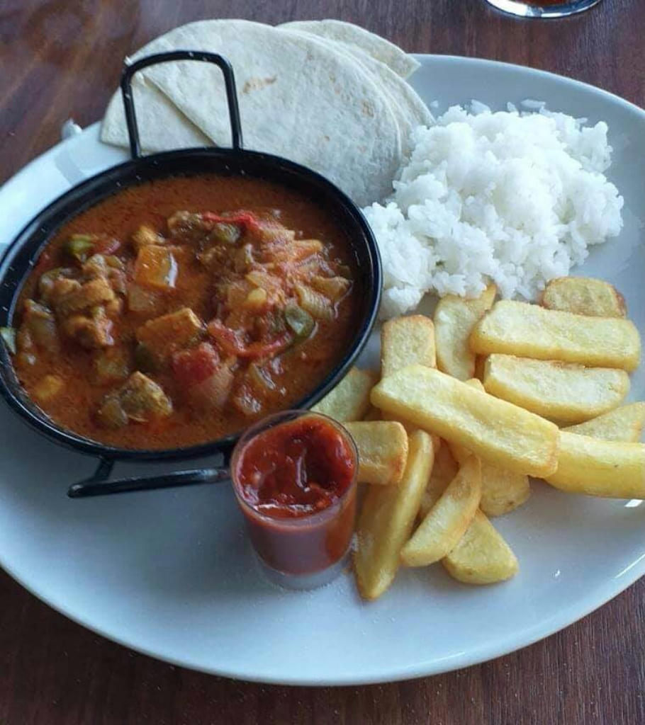 Chicken Balti with extra hot sauce to mix in if you prefer your curry a bit spicier