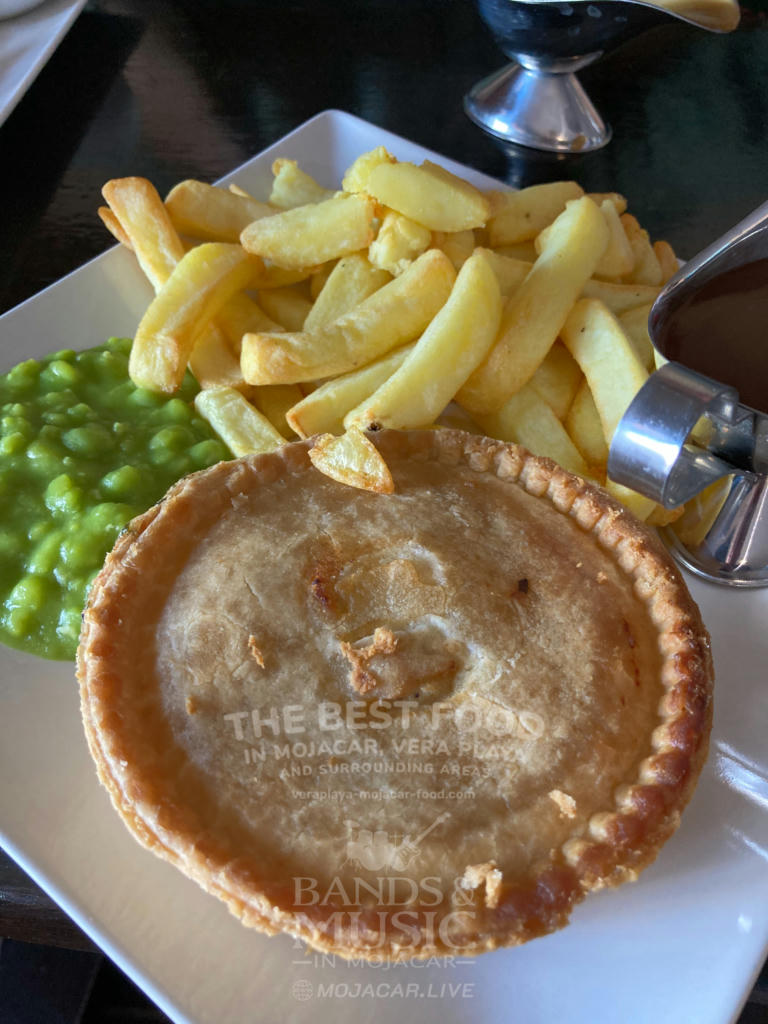 Chicken & Mushroom Pie, Chips & Mushy Peas with Gravy - October 2023