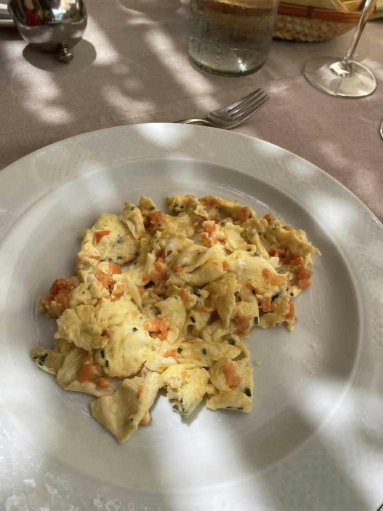 Scrambled eggs with smoked salmon - July 2024