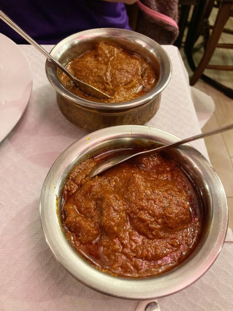 Lamb Vindaloo and Lamb Madras