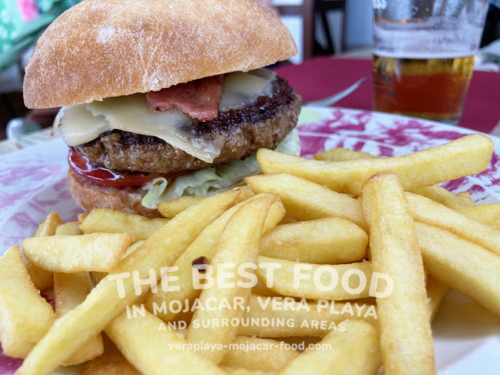 Burger with cheese and bacon and Fries - April 2024