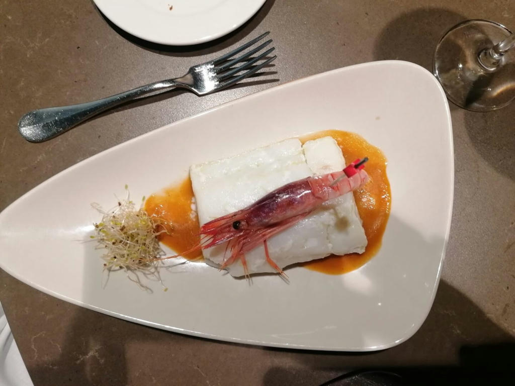 Confit of cod loin and Garrucha red prawn August / agosto 2022