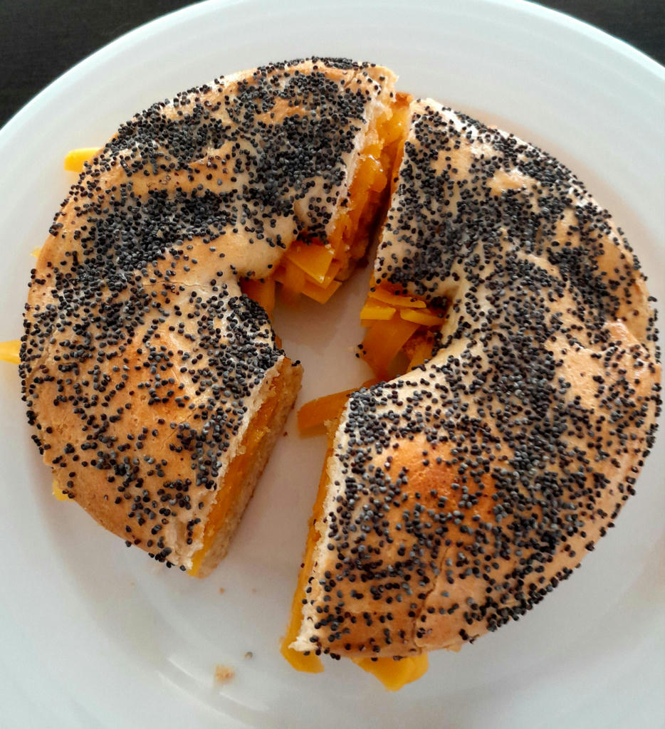 Cheese and Branston pickle bagel - May 2024