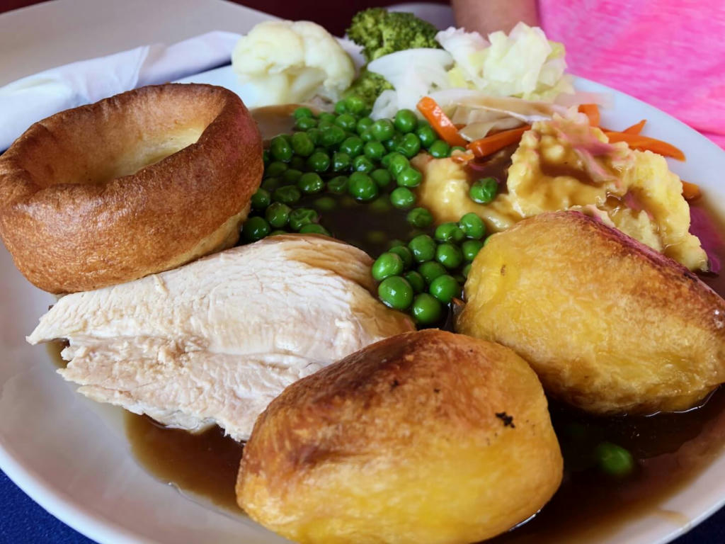 Sunday Roast. This is Mixed Meat - Beef Pork AND Chicken €7.50! (or you can choose which meat)