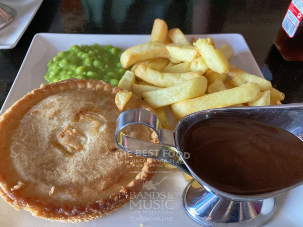 Chicken & Mushroom Pie, Chips & Mushy Peas with Gravy - October 2023