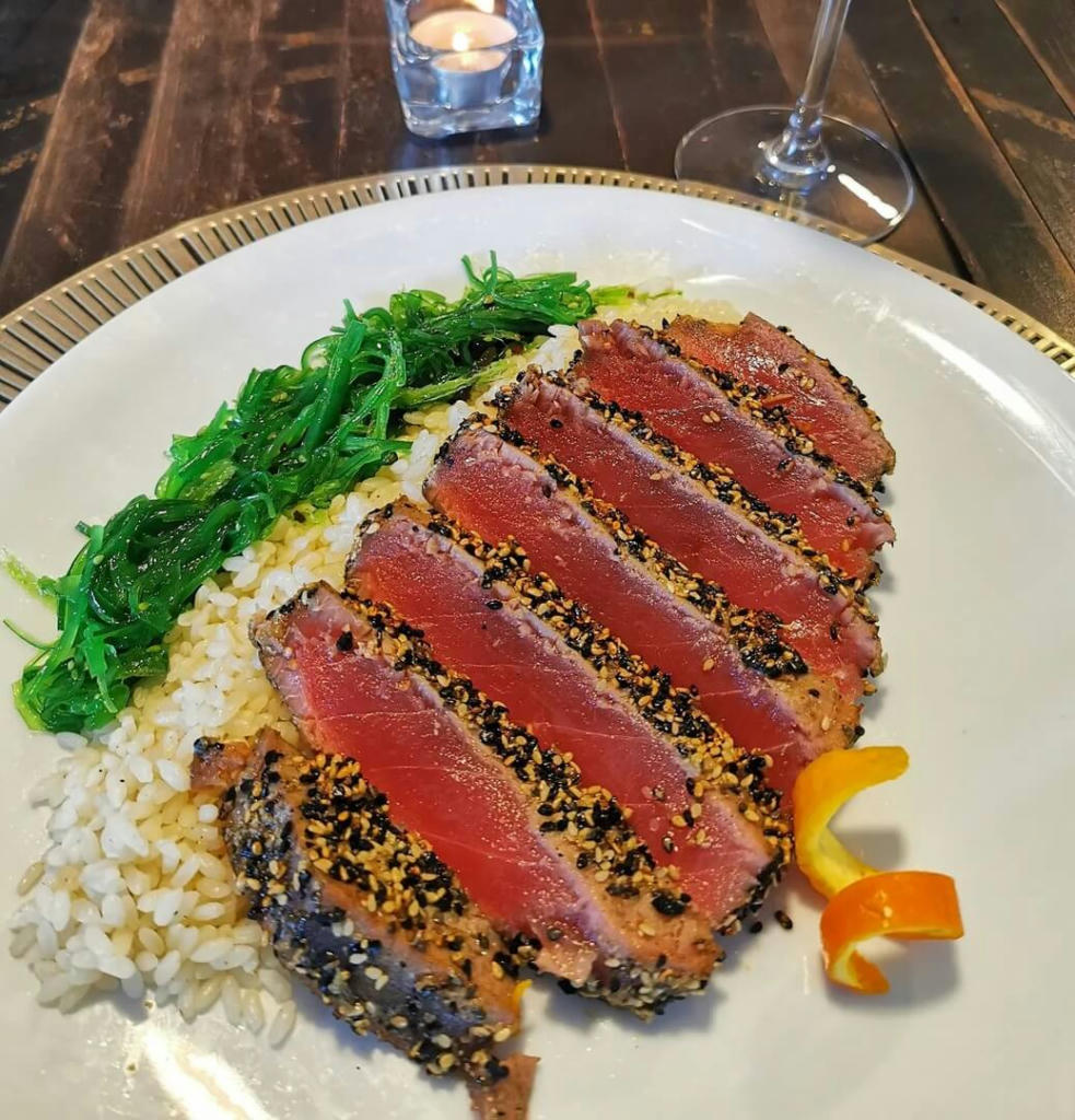 * New on the menu - June 2022* Sesame Crusted Tuna Steak
Orange Soya Marinade | Wakame Salad | Steamed Rice