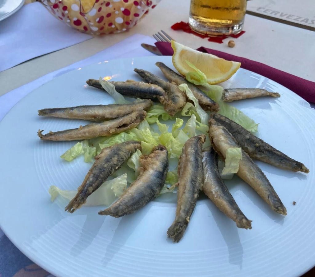 Boquerones (fried anchovies) 9.50€ 18/8/21