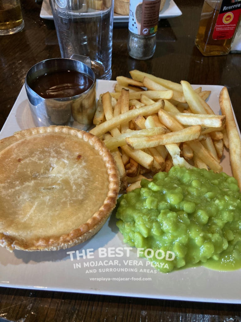 Chicken & Mushroom Pie, Fries, Mushy Peas & Gravy - May 2024