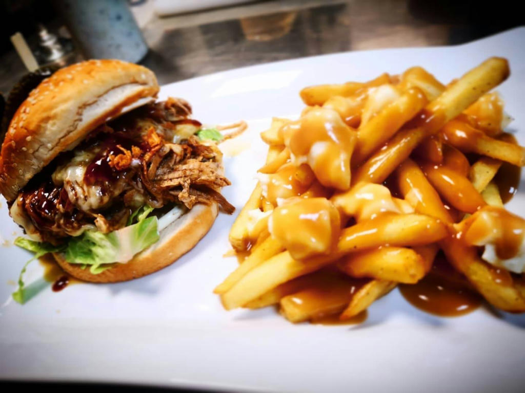 BBQ Pulled Pork Burger with O.G. Poutine Upgrade