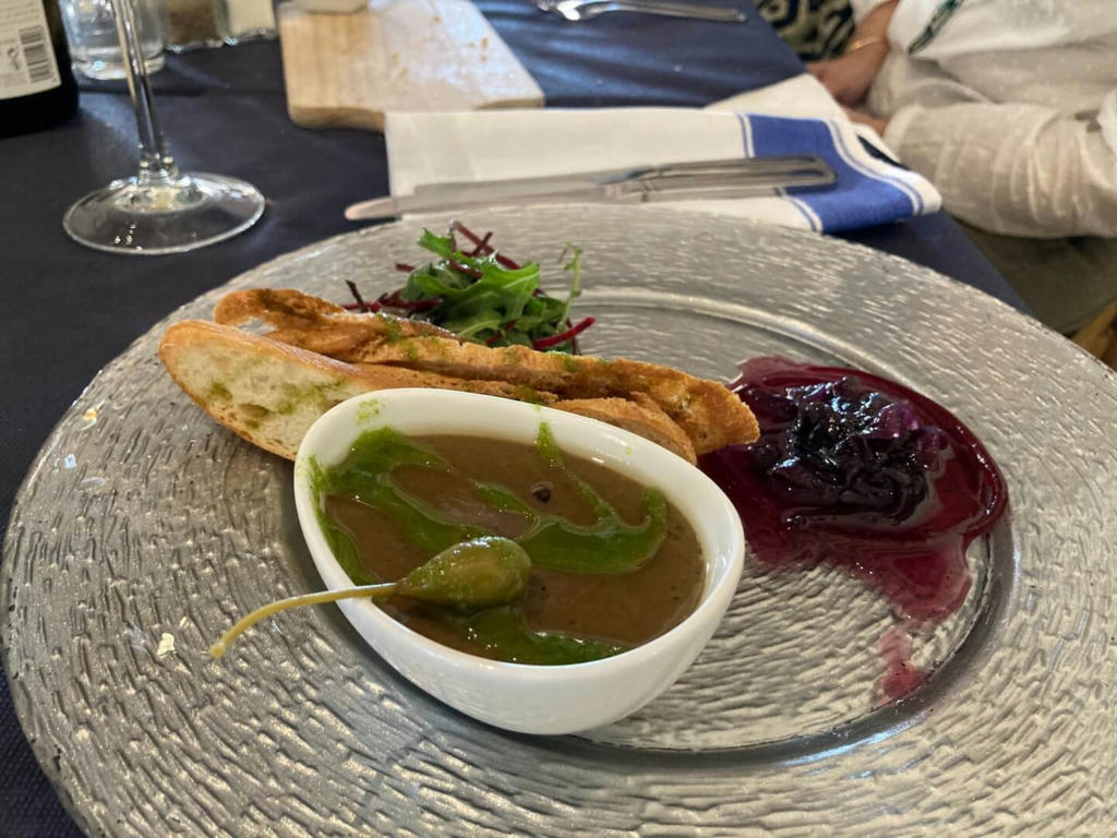 Chicken Liver and Pedro Jimenez Parfait, Sierra de Los Filabres Honey Jelly, Rioja Caramelised Onion Chutney, Crostini's - March 2023