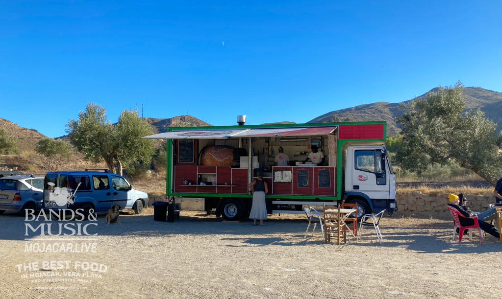 Pizza truck situated on site - November 2023