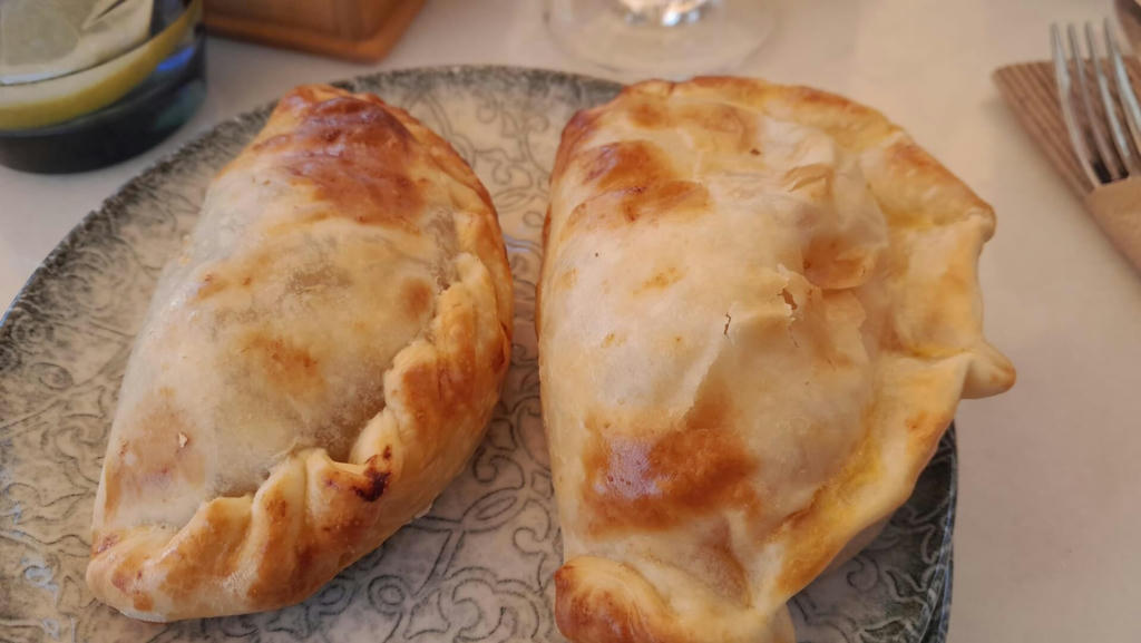 A meat pasty & ham and mozzarella pasty - July 2023