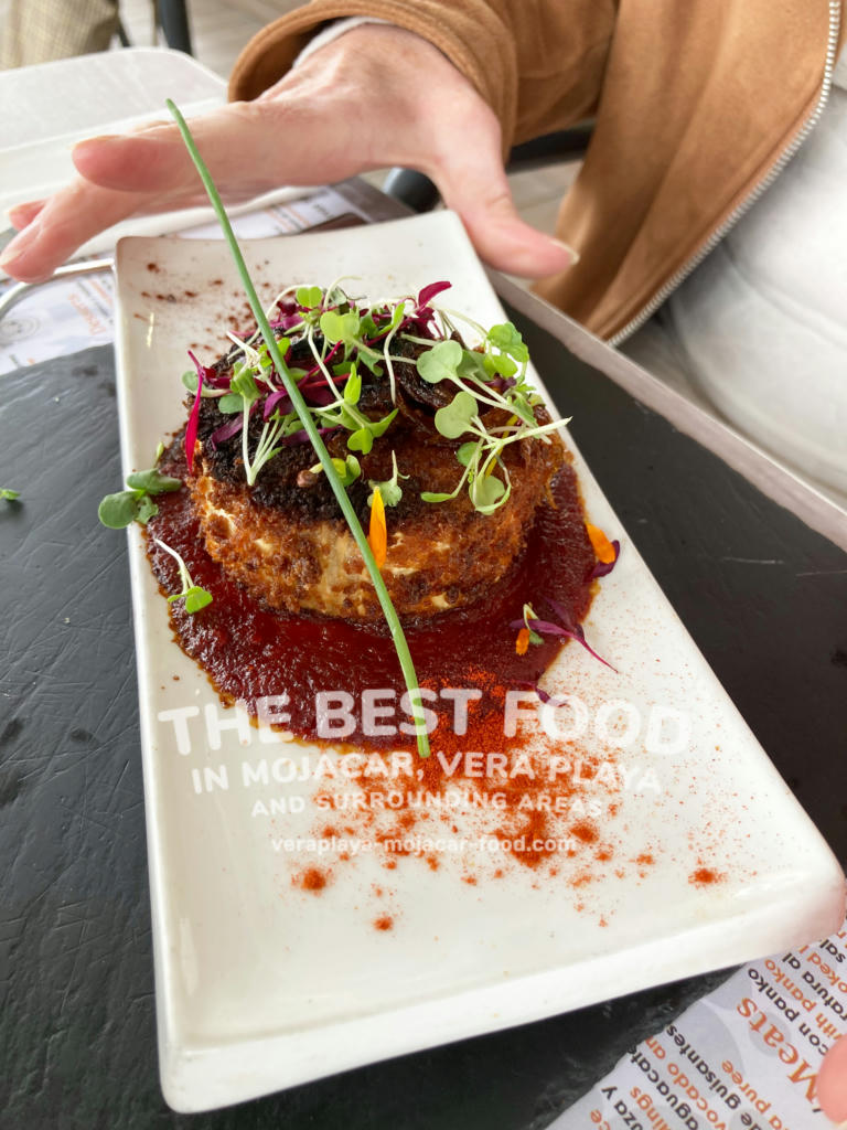 Fried goats cheese with tomato marmelade and caramelised onion - February 2024