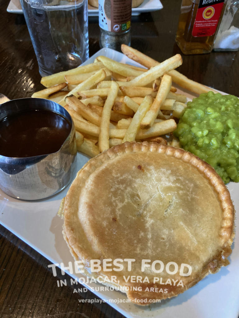 Chicken & Mushroom Pie, Fries, Mushy Peas & Gravy - May 2024